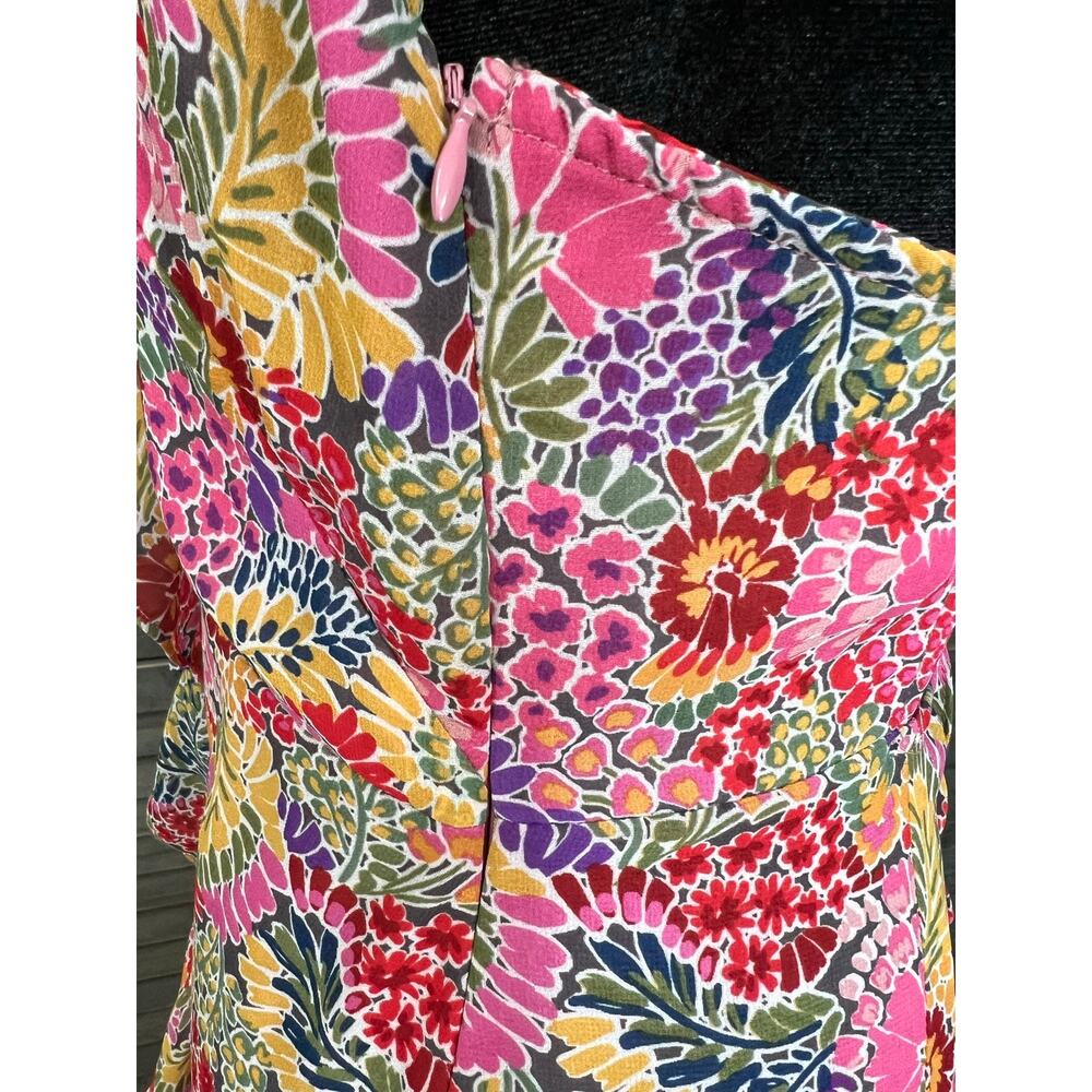 VICI Tropical Floral Hi Low Maxi Dress Open Back Cruise Resort Wedding S NWOT - Picture 9 of 11